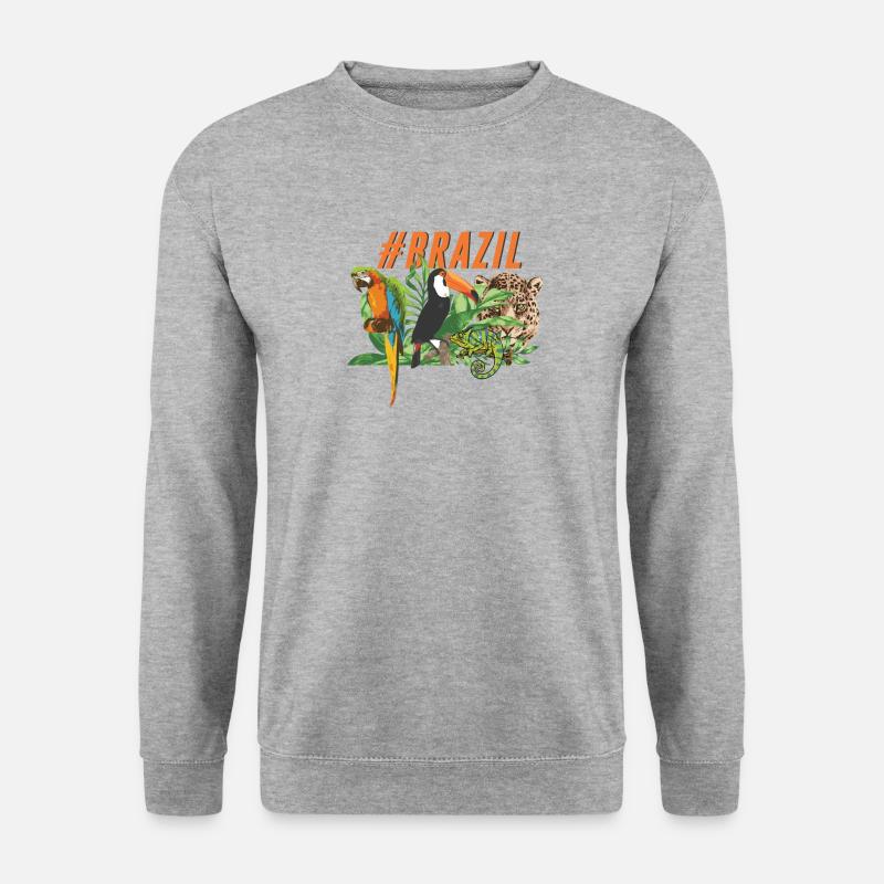 Brazil - Unisex Pullover - Weißgrau meliert