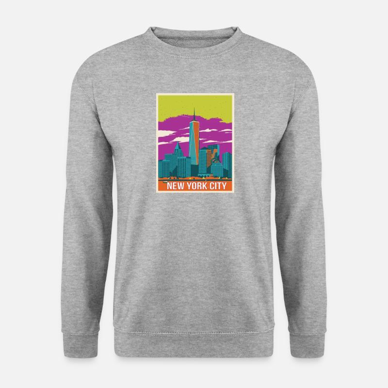 New York - Unisex Pullover - Weißgrau meliert