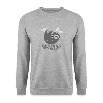 Sloth - Unisex Pullover - Weißgrau meliert - Vorne - Alina (178cm) & Michal (187cm)