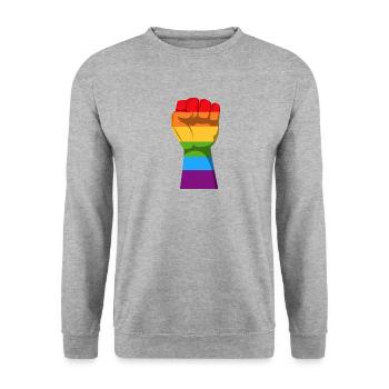 arc en ciel - Sweat-shirt Unisexe - gris chiné - Devant - Alina (178cm) & Michal (187cm)
