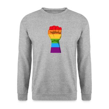 arc en ciel - Sweat-shirt Unisexe - gris chiné - Devant - Alina (178cm) & Michal (187cm)