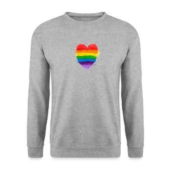 arc en ciel - Sweat-shirt Unisexe - gris chiné - Devant - Alina (178cm) & Michal (187cm)
