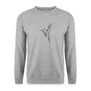 origami - Unisex Sweatshirt - salt & pepper - Front - Alina (178cm) & Michal (187cm)