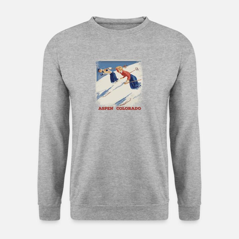 Ski - Unisex Pullover - Weißgrau meliert