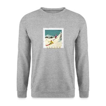 ski - Unisex Sweatshirt - salt & pepper - Front - Alina (178cm) & Michal (187cm)