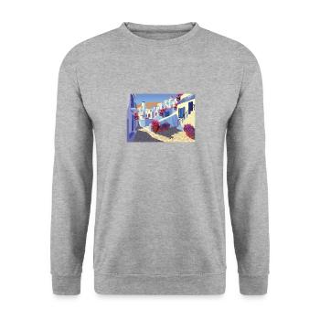 Griechenland - Unisex Pullover - Weißgrau meliert - Vorne - Alina (178cm) & Michal (187cm)