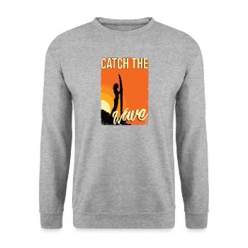 Surfing - Unisex Pullover - Weißgrau meliert - Vorne - Alina (178cm) & Michal (187cm)