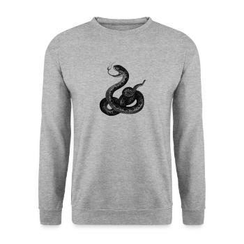 Japanese Snake - Unisex Sweatshirt - salt & pepper - Front - Alina (178cm) & Michal (187cm)