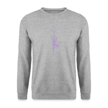 yoga - Unisex Sweatshirt - salt & pepper - Front - Alina (178cm) & Michal (187cm)