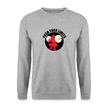 Workout - Unisex Pullover - Weißgrau meliert - Vorne - Alina (178cm) & Michal (187cm)