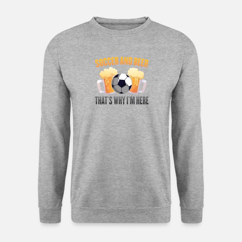 Fußball - Unisex Pullover - Weißgrau meliert