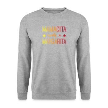 Mamacita needs a Margarita - Unisex Sweatshirt - salt & pepper - Front - Alina (178cm) & Michal (187cm)
