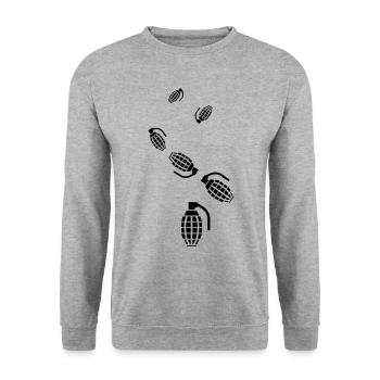 Grenade weapon icon - Unisex Sweatshirt - salt & pepper - Front - Alina (178cm) & Michal (187cm)