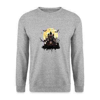 Haunted Mansion Extravaganza - Unisex Pullover - Weißgrau meliert - Vorne - Alina (178cm) & Michal (187cm)