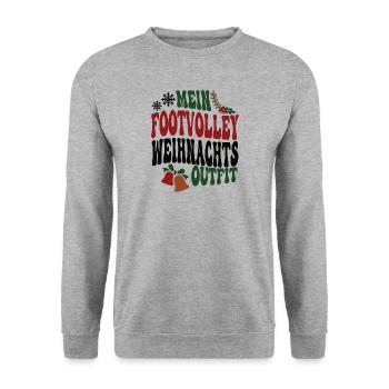 Footvolley Weihnachten Outfit Footvolleyspieler - Unisex Pullover - Weißgrau meliert - Vorne - Alina (178cm) & Michal (187cm)