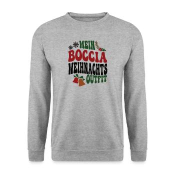 Boccia Weihnachten Bocciaspieler Spieler Team XMAS - Unisex Pullover - Weißgrau meliert - Vorne - Alina (178cm) & Michal (187cm)