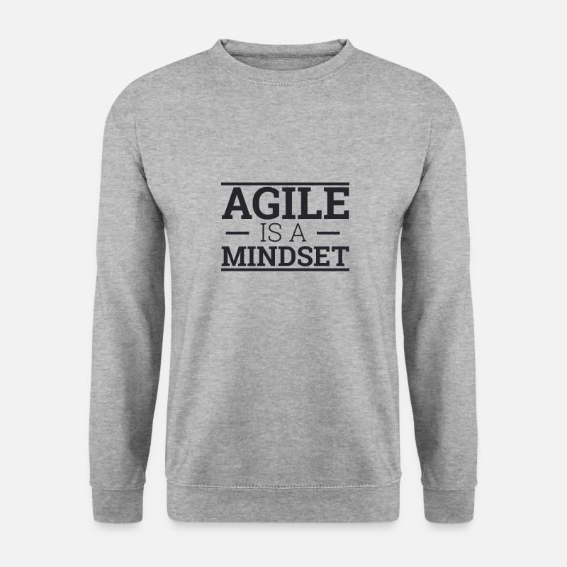 "Agile Mindset" | "Scrum Master" - Unisex Pullover - Weißgrau meliert
