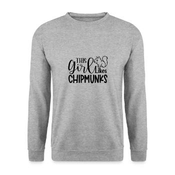 Fille aime les tamias mignon écureuil animal de la - Sweat-shirt Unisexe - gris chiné - Devant - Alina (178cm) & Michal (187cm)
