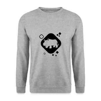 Rhino - Africa Nature Animal Lovers Wilderness Safari - Sweat-shirt Unisexe - gris chiné - Devant - Alina (178cm) & Michal (187cm)