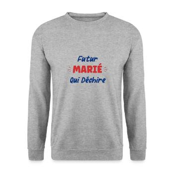 Futur marié - Sweat-shirt Unisexe - gris chiné - Devant - Alina (178cm) & Michal (187cm)