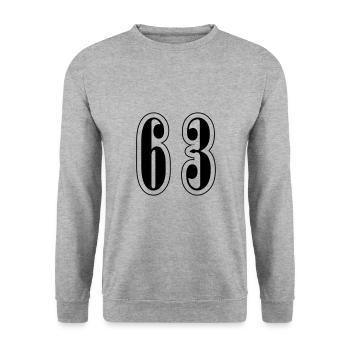 63 Number Symbol - Unisex Sweatshirt - salt & pepper - Front - Alina (178cm) & Michal (187cm)