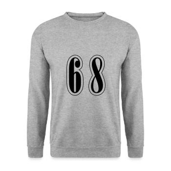 68 Symbole numérique - Sweat-shirt Unisexe - gris chiné - Devant - Alina (178cm) & Michal (187cm)