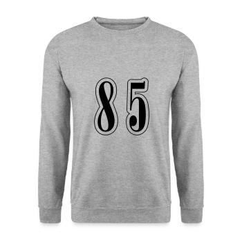 85 Number Symbol - Unisex Sweatshirt - salt & pepper - Front - Alina (178cm) & Michal (187cm)
