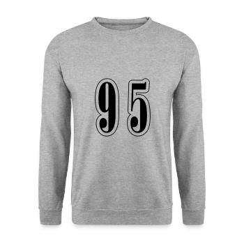 95 Number Symbol - Unisex Sweatshirt - salt & pepper - Front - Alina (178cm) & Michal (187cm)