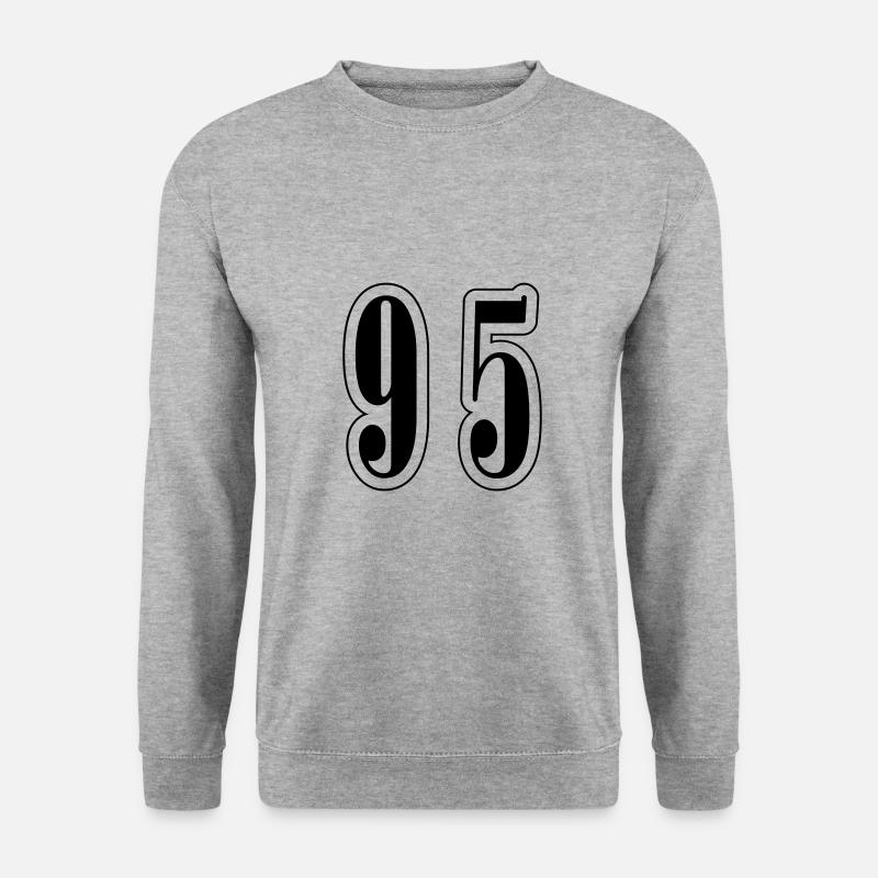 95 Zahl Symbol - Unisex Pullover - Weißgrau meliert