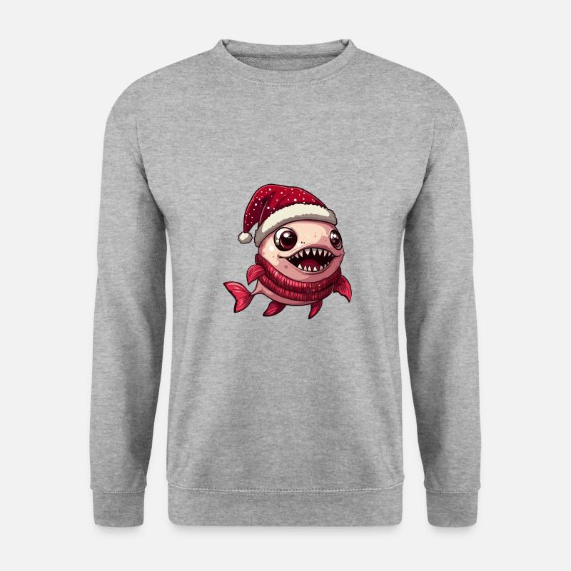 Piranha Fish Christmas Comic - Unisex Sweatshirt - salt & pepper