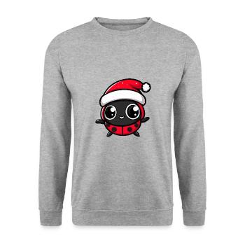 Ladybug Christmas Cute - Unisex Sweatshirt - salt & pepper - Front - Alina (178cm) & Michal (187cm)
