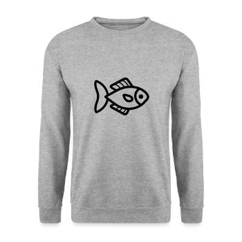 Fish - Unisex Sweatshirt - salt & pepper - Front - Alina (178cm) & Michal (187cm)