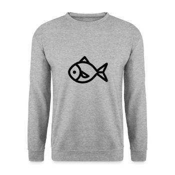Fish - Unisex Sweatshirt - salt & pepper - Front - Alina (178cm) & Michal (187cm)