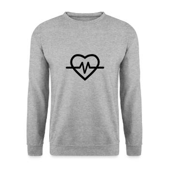 battement de coeur - Sweat-shirt Unisexe - gris chiné - Devant - Alina (178cm) & Michal (187cm)