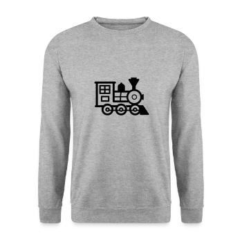 locomotive - Sweat-shirt Unisexe - gris chiné - Devant - Alina (178cm) & Michal (187cm)