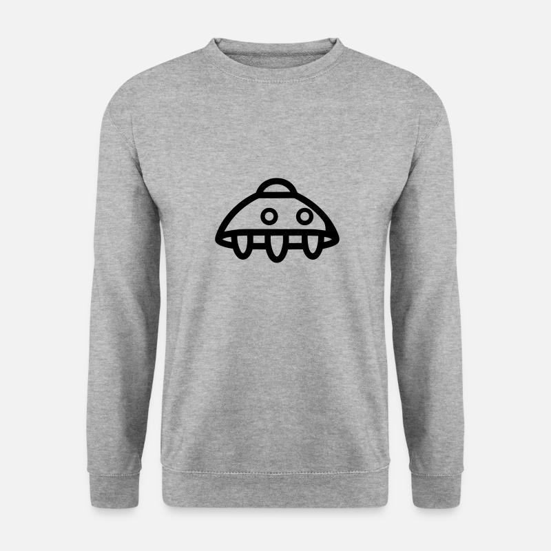 fliegende Untertasse - Unisex Pullover - Weißgrau meliert