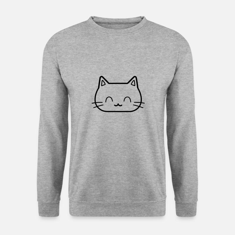chat - Sweat-shirt Unisexe - gris chiné