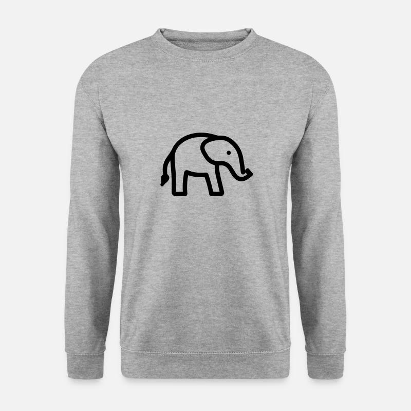 Elefant - Unisex Pullover - Weißgrau meliert