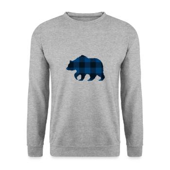 Father Bear Child Gift Men Papa Christmas - Unisex Sweatshirt - salt & pepper - Front - Alina (178cm) & Michal (187cm)