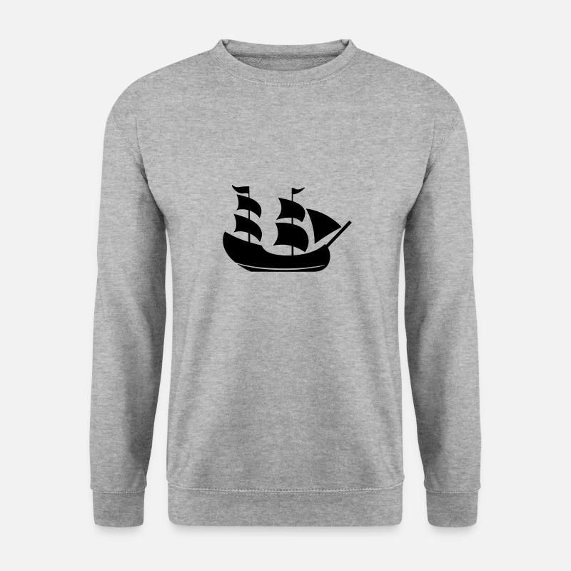 Piratenschiff - Unisex Pullover - Weißgrau meliert