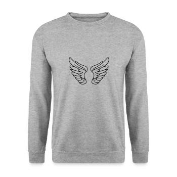 Angel Wings - Unisex Sweatshirt - salt & pepper - Front - Alina (178cm) & Michal (187cm)