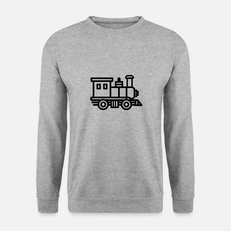 Lokomotive - Unisex Pullover - Weißgrau meliert