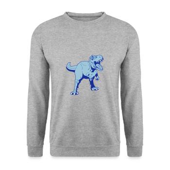 T-rex dinosaur - Unisex Sweatshirt - salt & pepper - Front - Alina (178cm) & Michal (187cm)