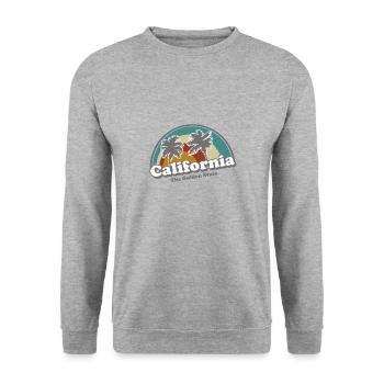 California Retro Surfer Rainbow vintage 70s - Unisex Sweatshirt - salt & pepper - Front - Alina (178cm) & Michal (187cm)