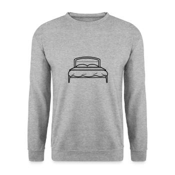 Bett - Unisex Pullover - Weißgrau meliert - Vorne - Alina (178cm) & Michal (187cm)