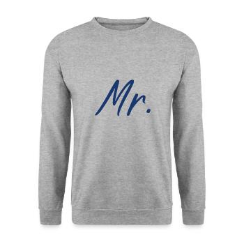 Herr - Unisex Pullover - Weißgrau meliert - Vorne - Alina (178cm) & Michal (187cm)