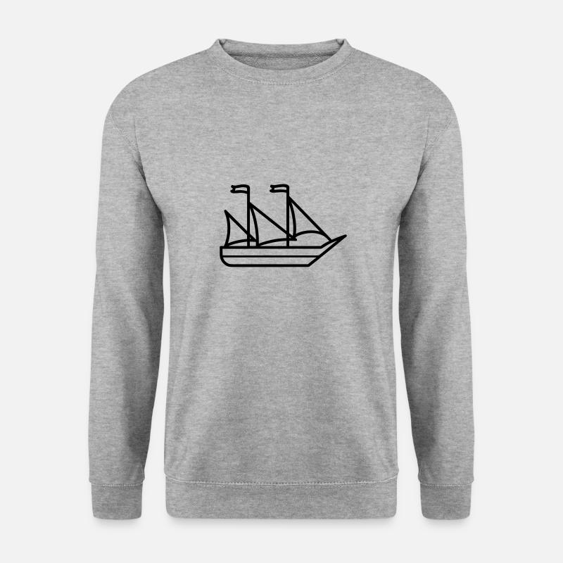 Piratenschiff - Unisex Pullover - Weißgrau meliert