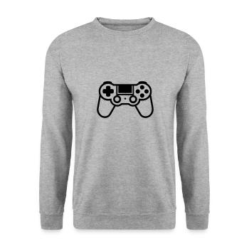 Videospiel-Controller - Unisex Pullover - Weißgrau meliert - Vorne - Alina (178cm) & Michal (187cm)