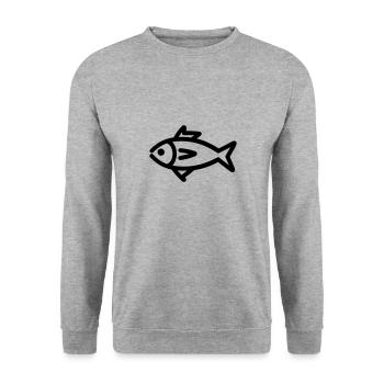 Fish - Unisex Sweatshirt - salt & pepper - Front - Alina (178cm) & Michal (187cm)