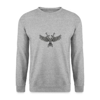 Viking Rabe Odin Hugin Munin épées pierre - Sweat-shirt Unisexe - gris chiné - Devant - Alina (178cm) & Michal (187cm)